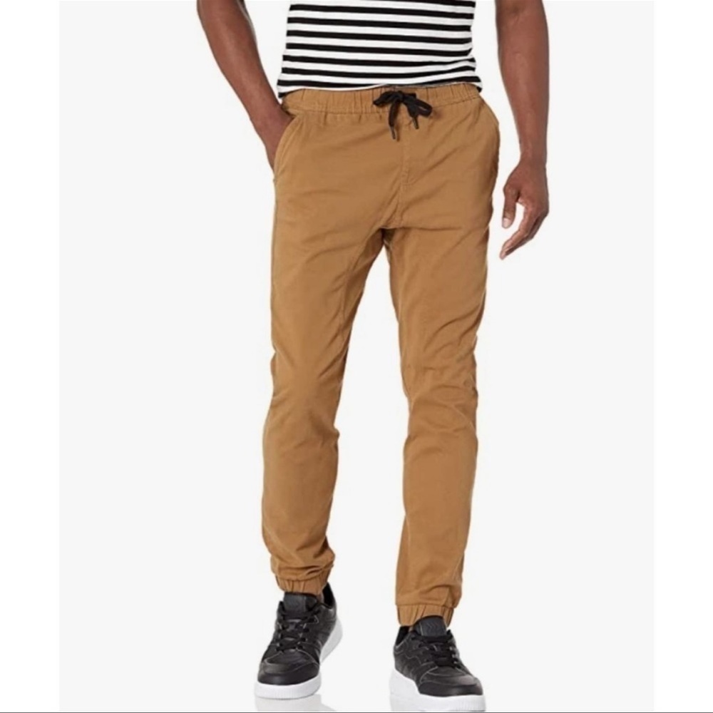 WTO2 Men’s Stretch and Twill Fabric Jogger‎ Pant color Tobacco Sz L